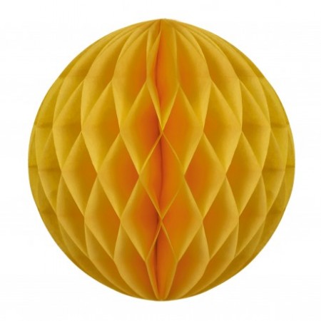 Boule jaune moutarde papier - Diam. 12cm