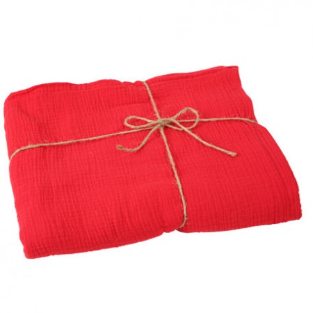 Nappe gaze de coton rouge 1,30 x 2,40m