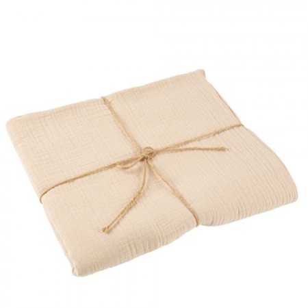 Nappe gaze de coton beige lin 1,30 x 2,40m