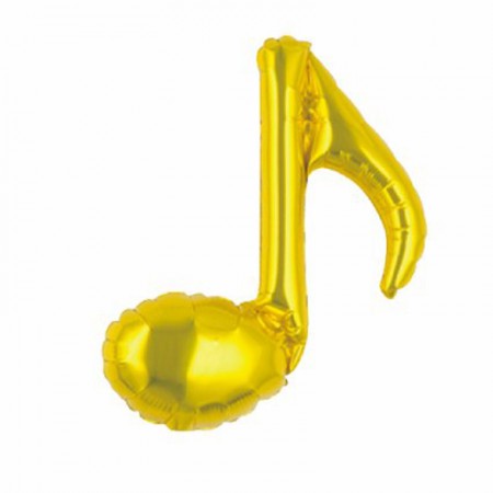 Ballon mylar Note Musique doré - Haut. 23cm