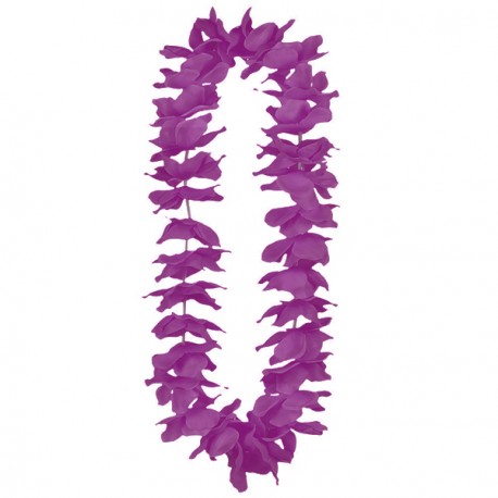 Lot de 12 colliers de fleurs violettes - tergal