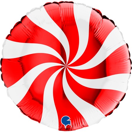 Ballon géant aluminium Bonbon rouge - Diam. 45cm