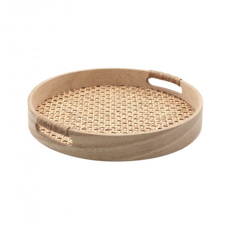 Plateau rond en cannage 30 x 4,5 cm