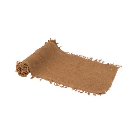 Chemin de table effiloché façon Chanvre camel 30cm x 3m